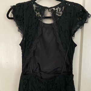 Black lace dress with back cutout